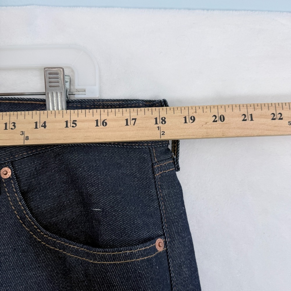 Levis Jeans Mens 35x36 (36x35) Blue Dark Wash Original Straight Leg Raw Denim - Picture 5 of 12
